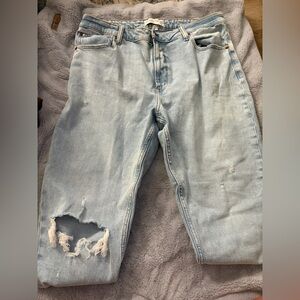 Abercrombie & Fitch Women’s Curve Love Skinny Distressed High Rise Jeans